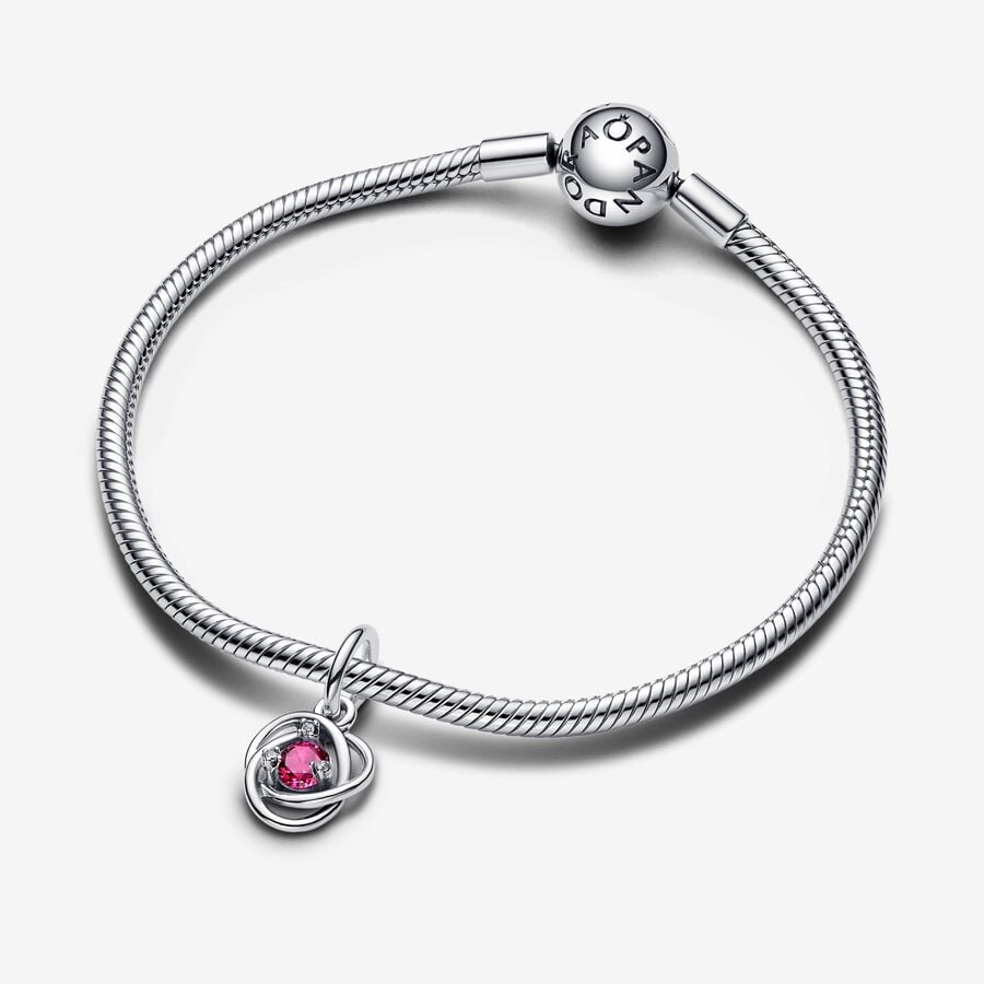 October Pink Eternity Circle Dangle Charm - Image 3
