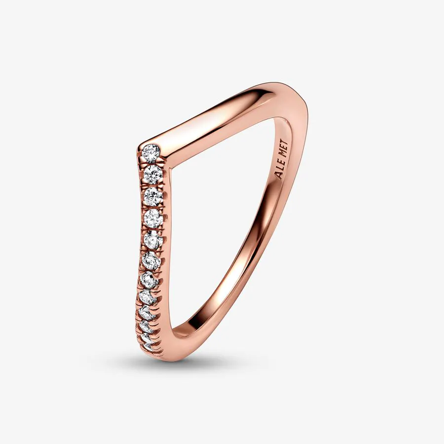 Timeless Wish Half Sparkling Ring Rose gold plated