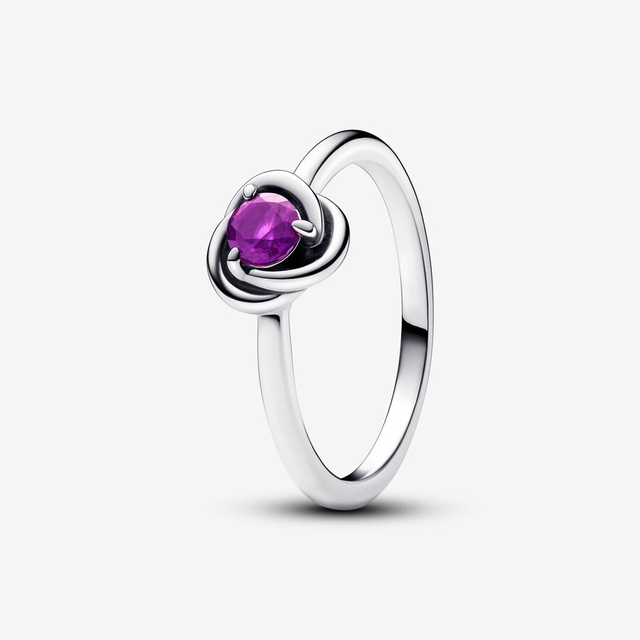 February Purple Eternity Circle Ring - Image 2