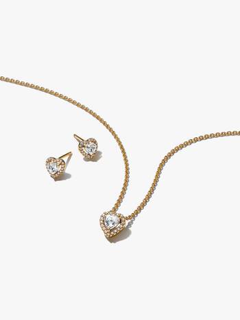 Golden Elevated Heart Jewelry Gift Set