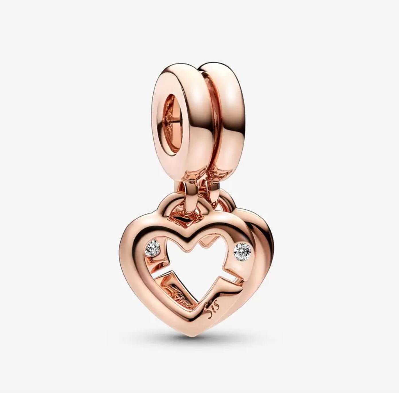 Linked Sister Hearts Split Dangle Charm - Image 2