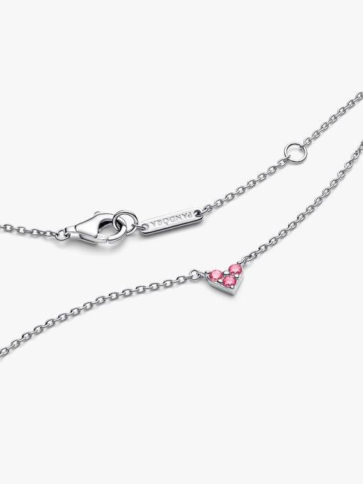 Triple Stone Pink Heart Collier Necklace - Image 2