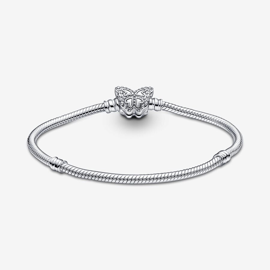 Butterfly Clasp Snake Chain Bracelet - Image 2