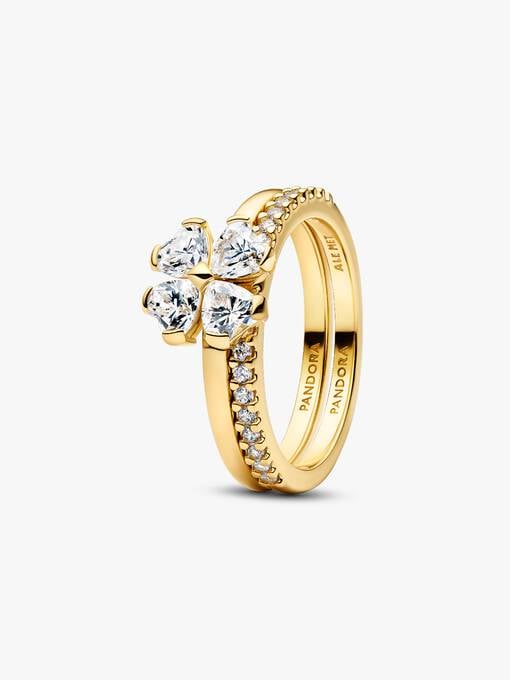 Sparkling Lucky Clover Splittable Ring - Image 4