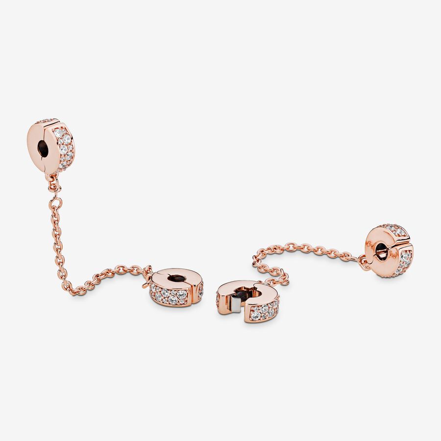 Clear Pavé Safety Chain Clip Charm - Image 3