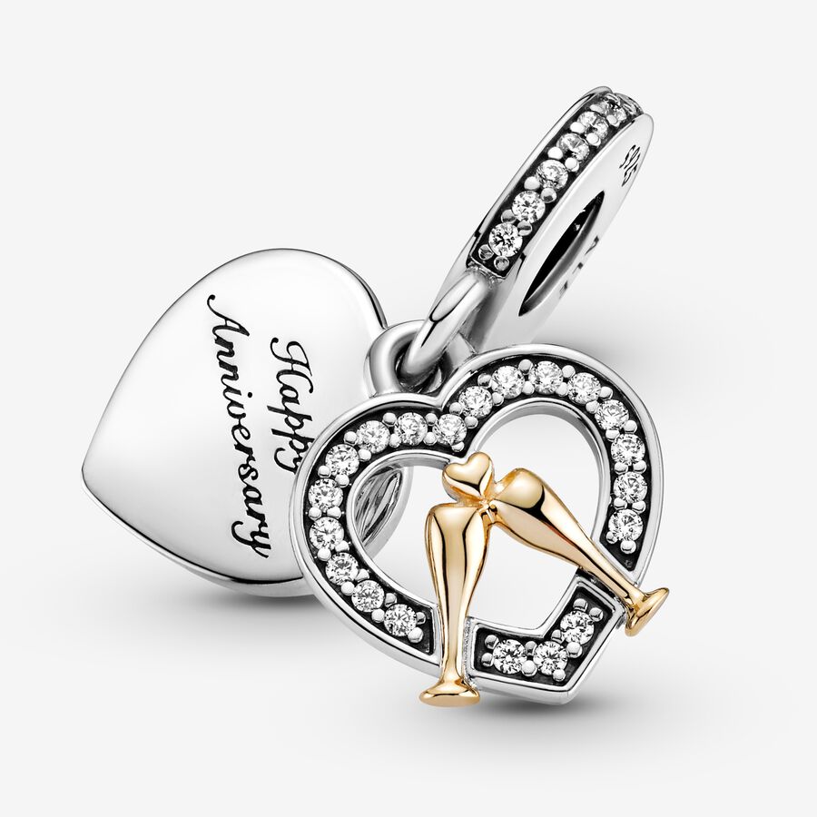 Two-tone Happy Anniversary Dangle Charm - Image 3