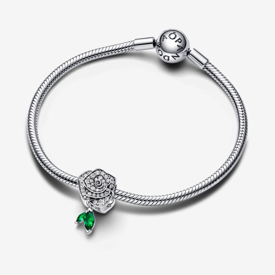 Sparkling Rose in Bloom Charm - Image 2