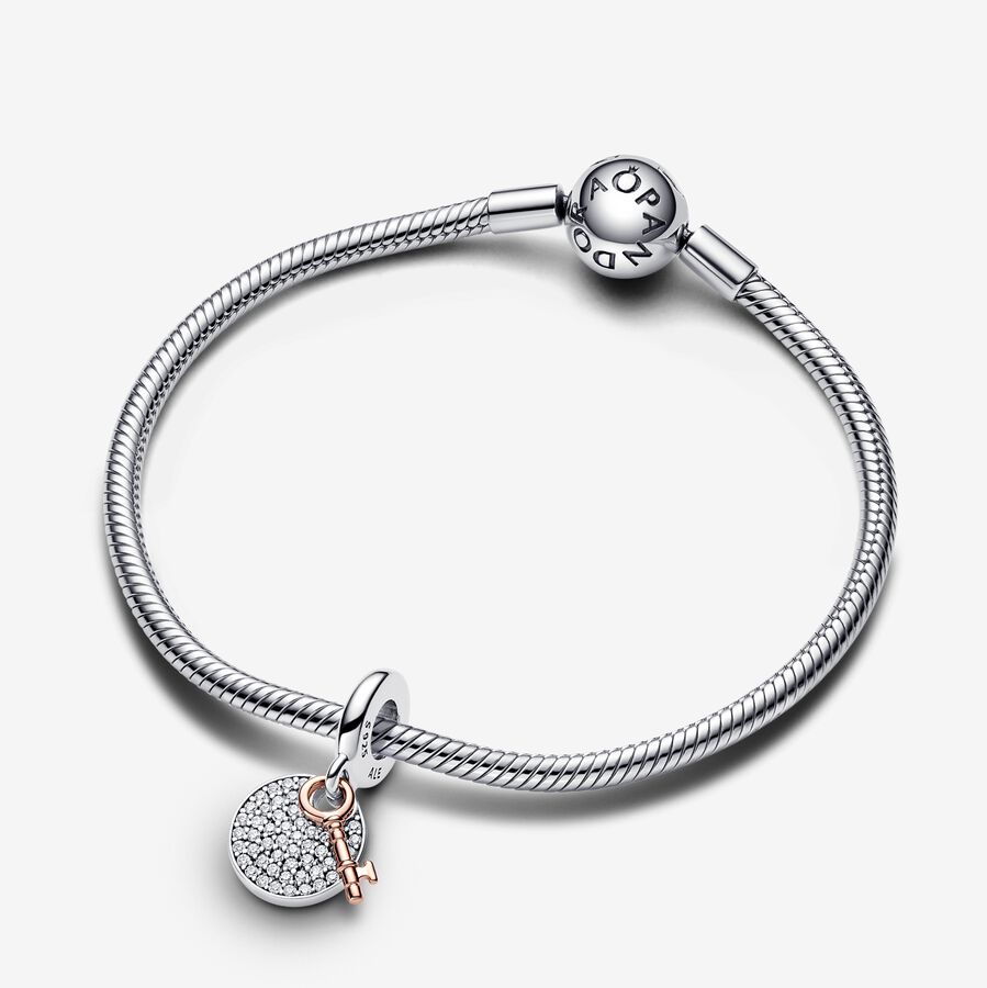 Two-tone Key to Happiness Double Dangle Charm - Image 2