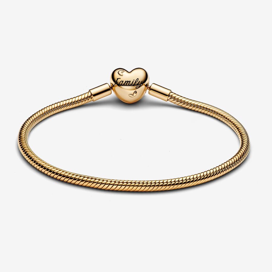 Family Tree Heart Clasp Snake Chain Bracelet - Image 2