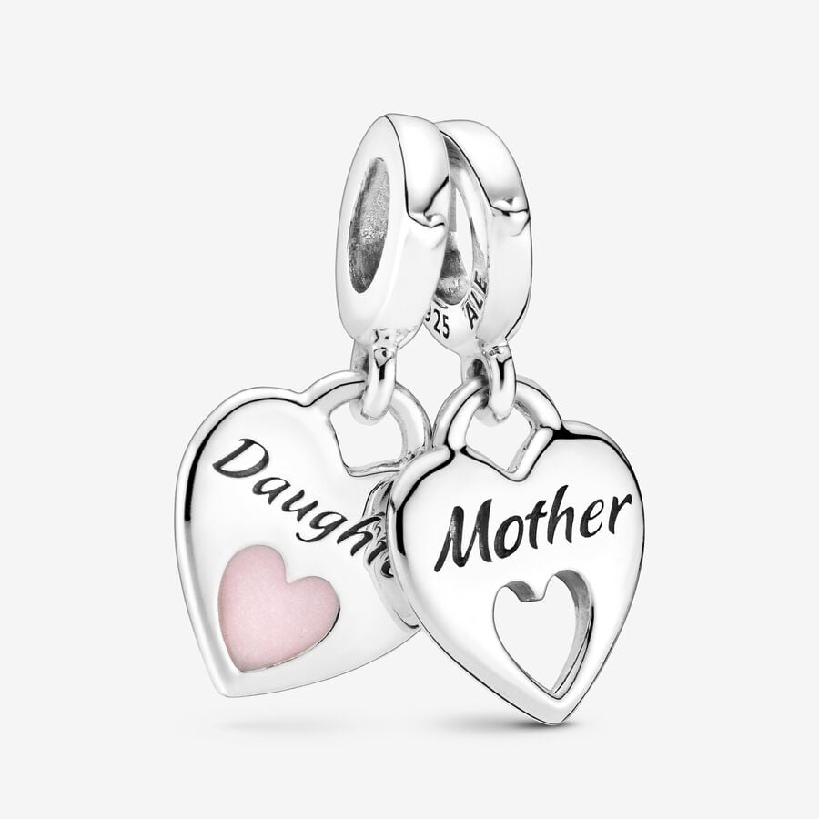 Mother Daughter Splittable Heart Charm and Bracelet Set - Image 2