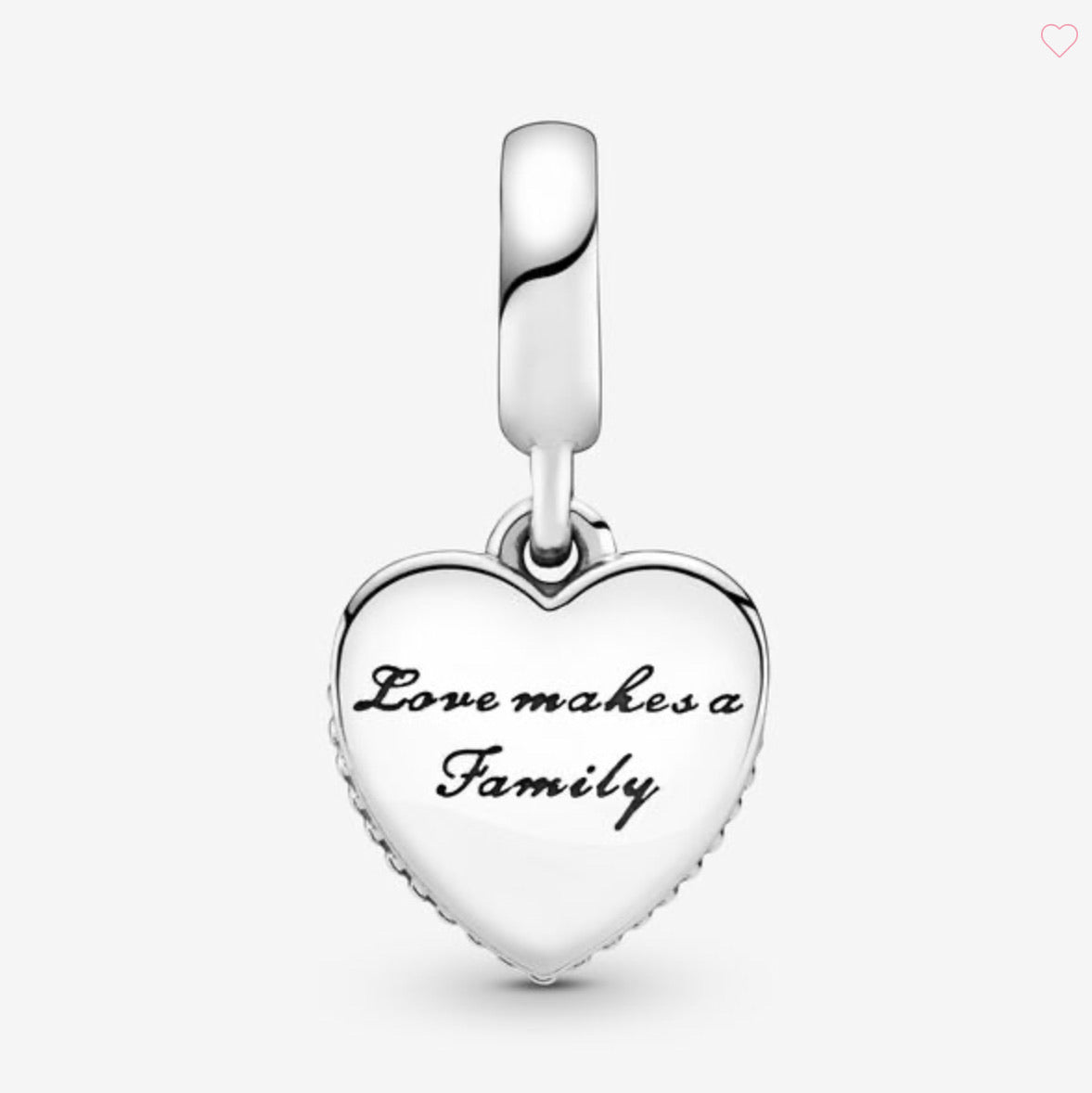 Love Makes a Family Heart Dangle Charm - Image 2