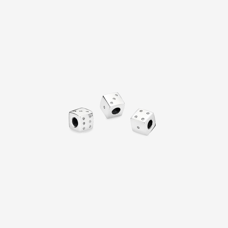 Sparkling Dice Charm Sterling silver - Image 2