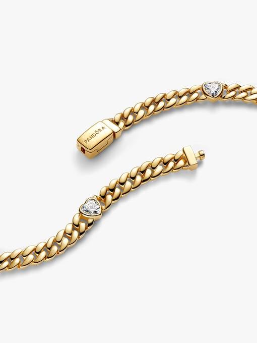 Heart Cuban Chain Bracelet - Image 2