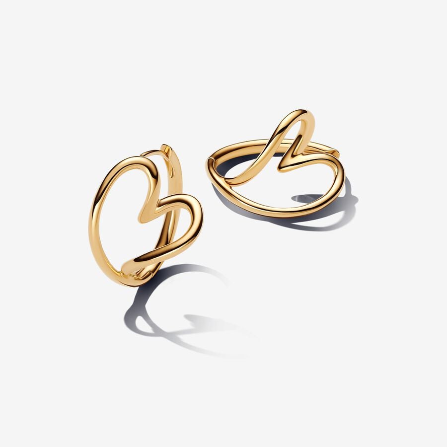 Organically Shaped Heart Hoop Earrings - Image 2