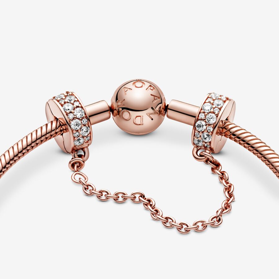 Clear Pavé Safety Chain Clip Charm - Image 2