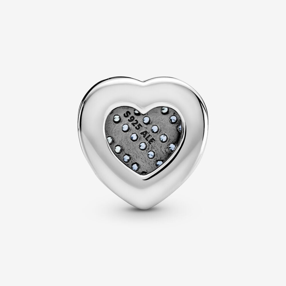 Blue Pavé Heart Clip Charm - Image 2