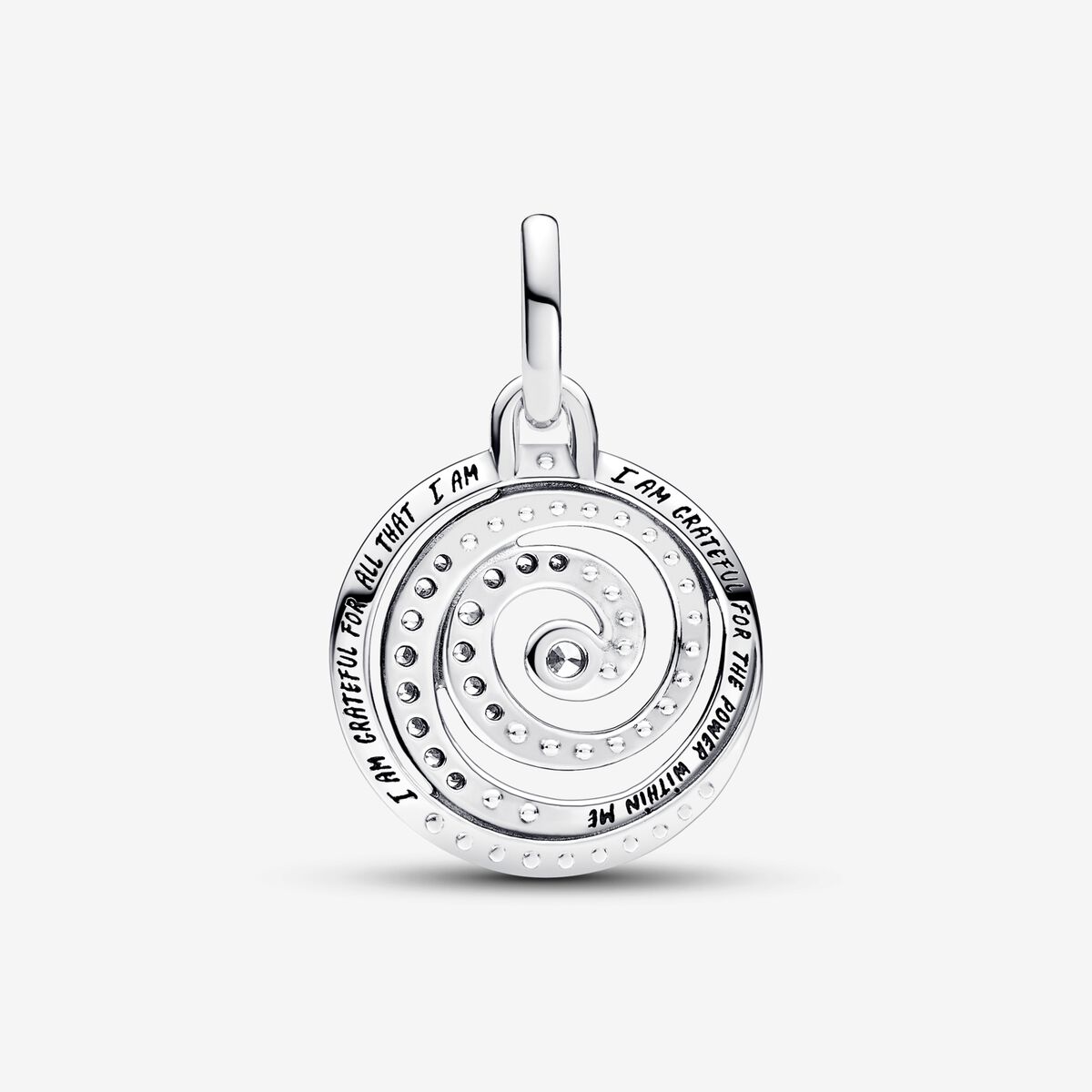 Gratitude Spiral Medallion Charm - Image 2