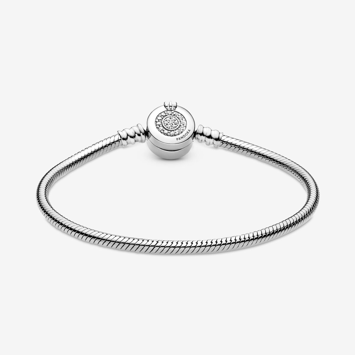 Sterling Silver with Crown O Clasp Bracelet - Image 2
