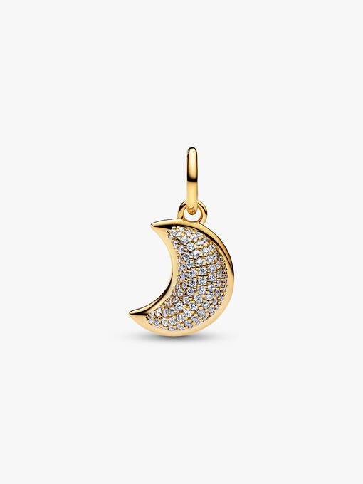 Sparkling Crescent Moon Dangle Charm - Image 2