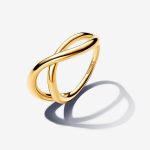 Organically Shaped Infinity Ring Gold plated