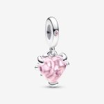 Pink Family Tree & Heart Dangle Charm