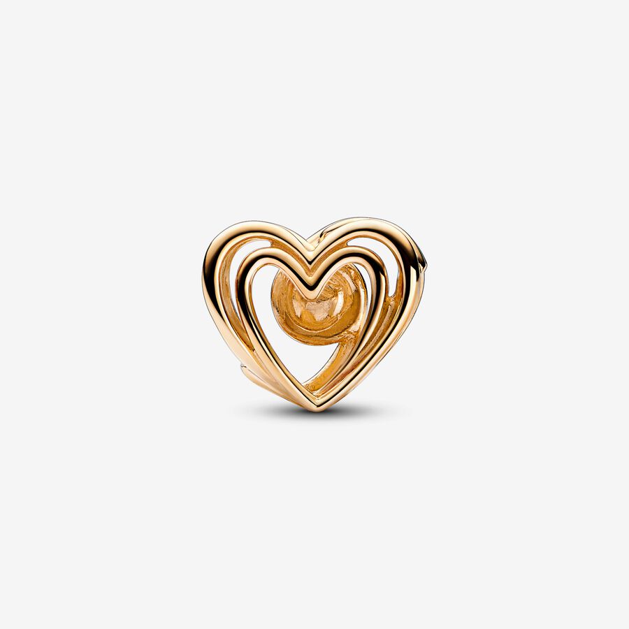 Openwork Swirling Heart & Treated Freshwater Cultured Pearl Charm - Image 2