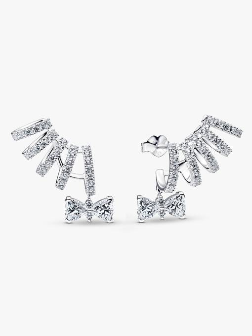 Bridgerton Sparkling Bow Climber Earrings