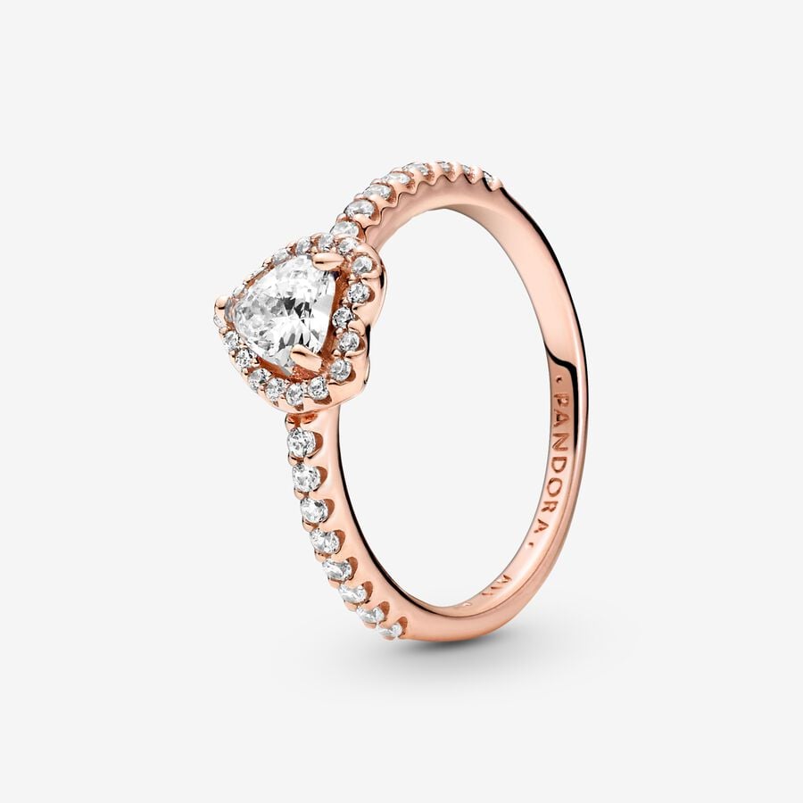 Sparkling Elevated Heart Ring - Image 3