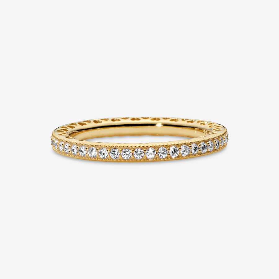 Sparkle & Hearts Ring Gold plated - Image 3