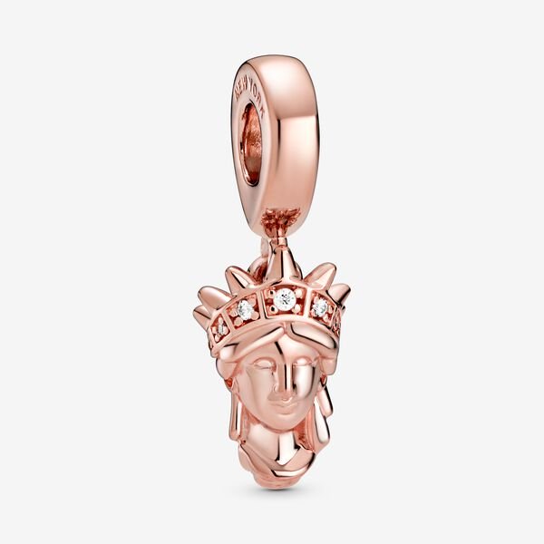 New York Statue of Liberty Dangle Charm- Rose