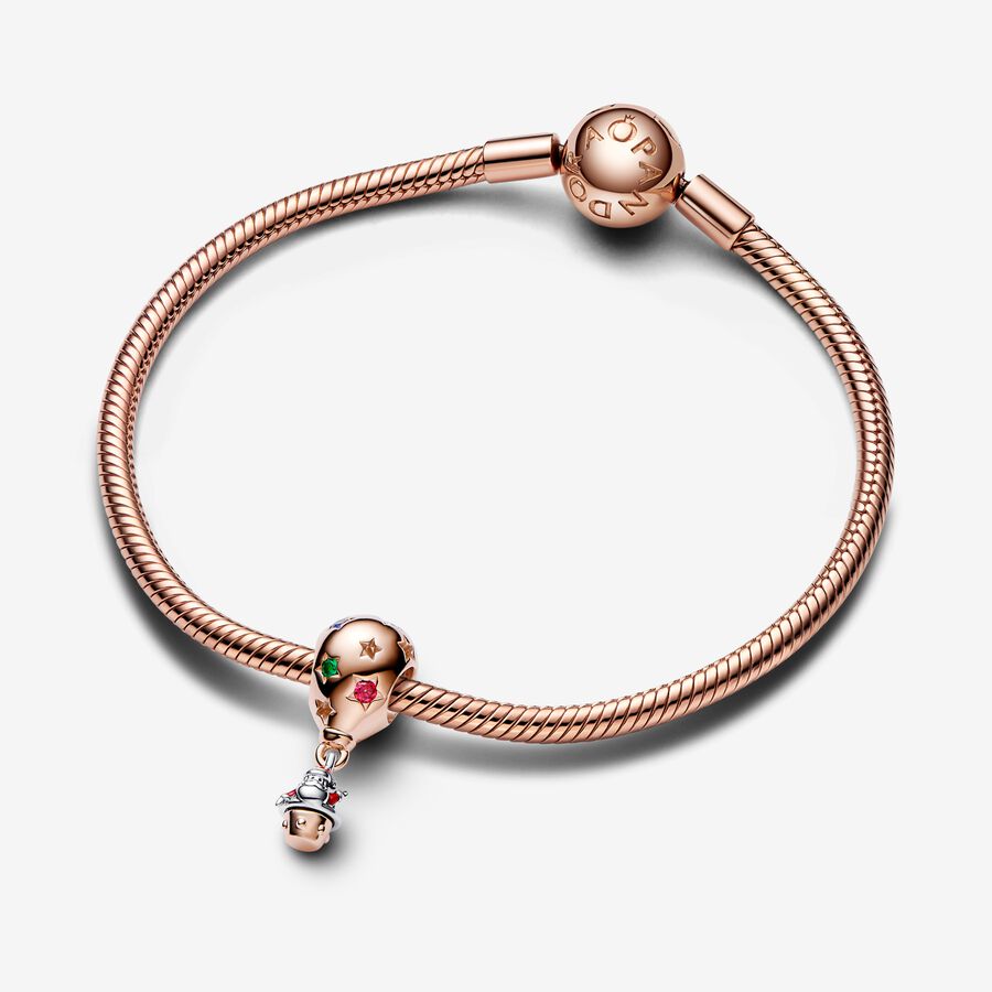 Two-tone Santa Claus in Hot Air Balloon Charm - Image 3