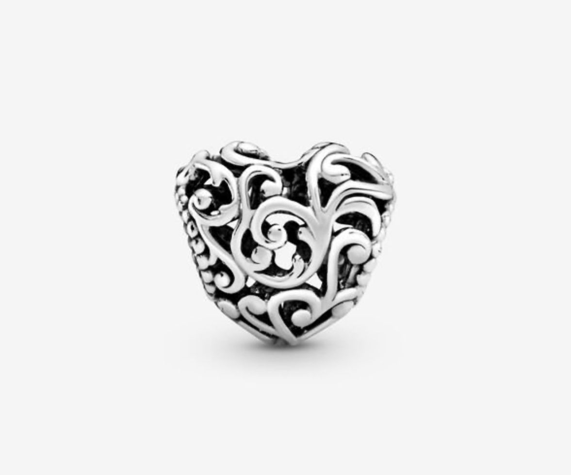 Regal Openwork Heart Charm - Image 2