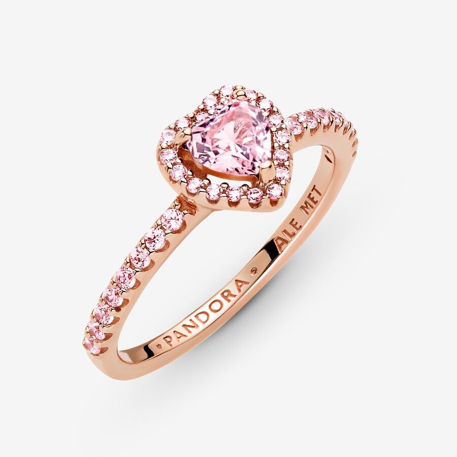 Sparkling Elevated Heart Ring - Image 2