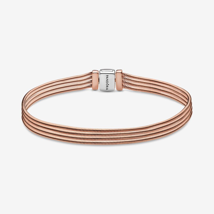 Reflexions Multi Snake Chain Rose Bracelet - Image 2