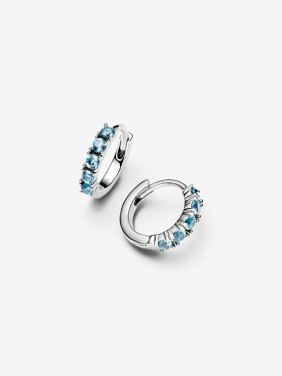 Light Blue Huggie Earrings - Image 2