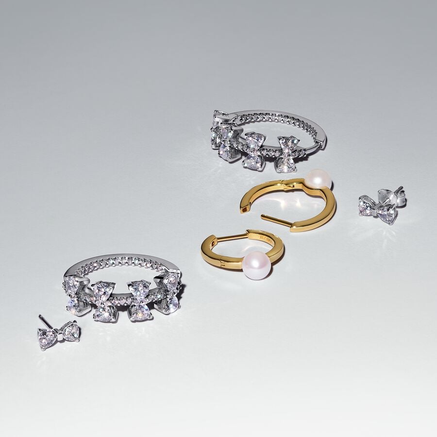 Sparkling Small Bow Stud Earrings - Image 2