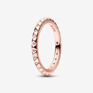 Pyramids Ring Rose gold plated