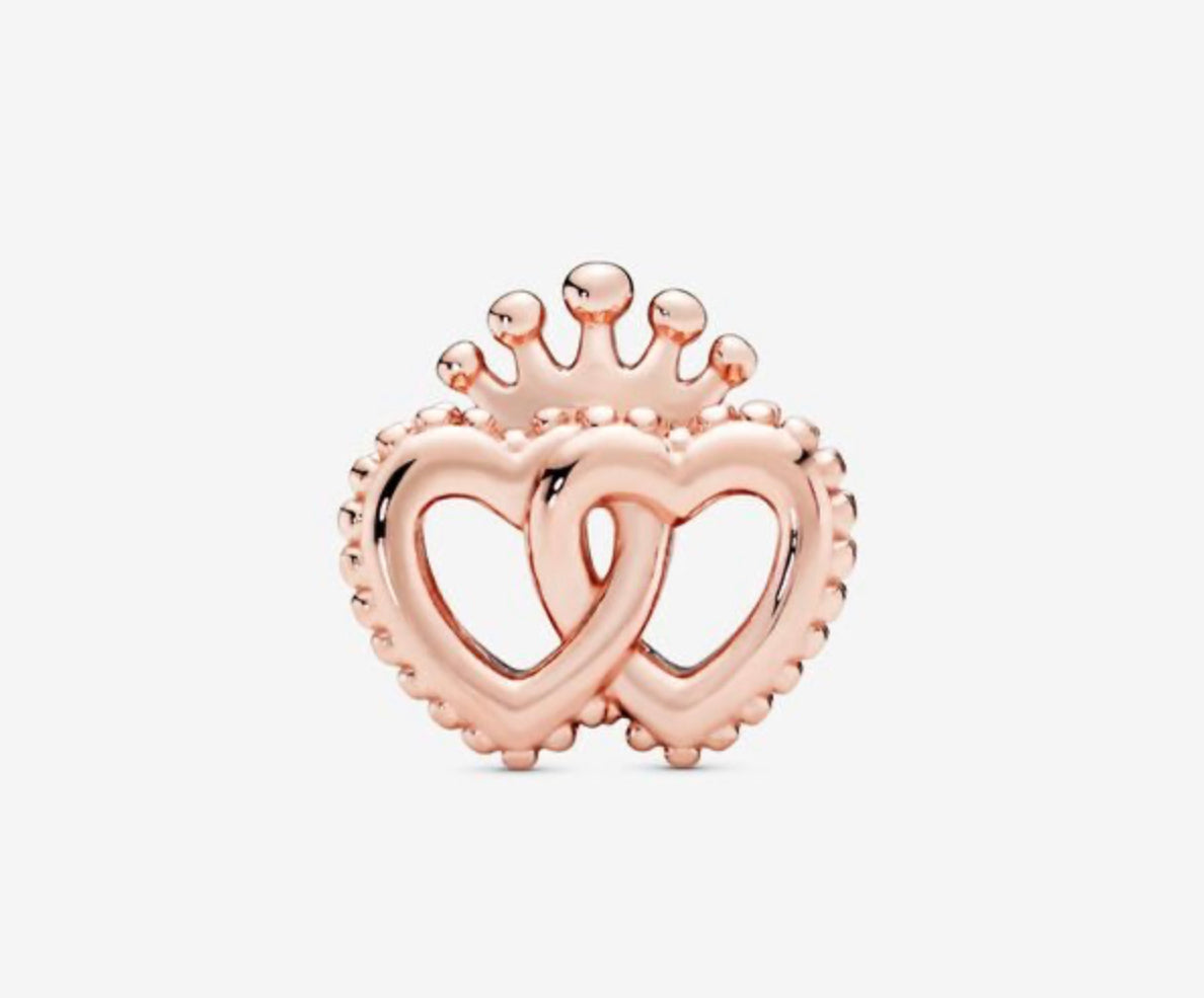 Crown & Entwined Hearts Charm - Image 2