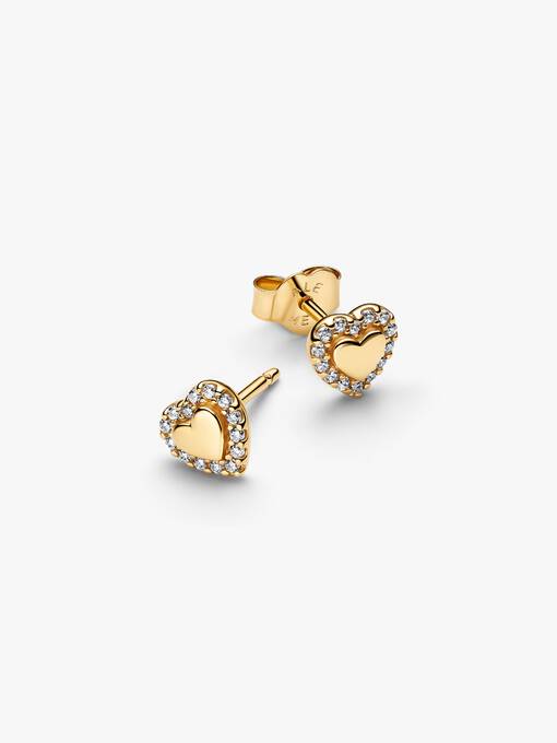 Heart Halo Stud Earrings - Image 2