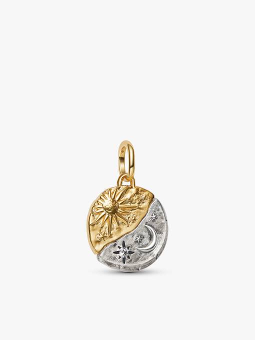 Sun and Moon Medallion Charm Necklace Set - Image 3