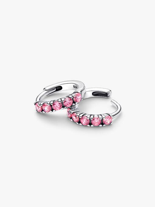 Pink Huggie Earrings - Image 2