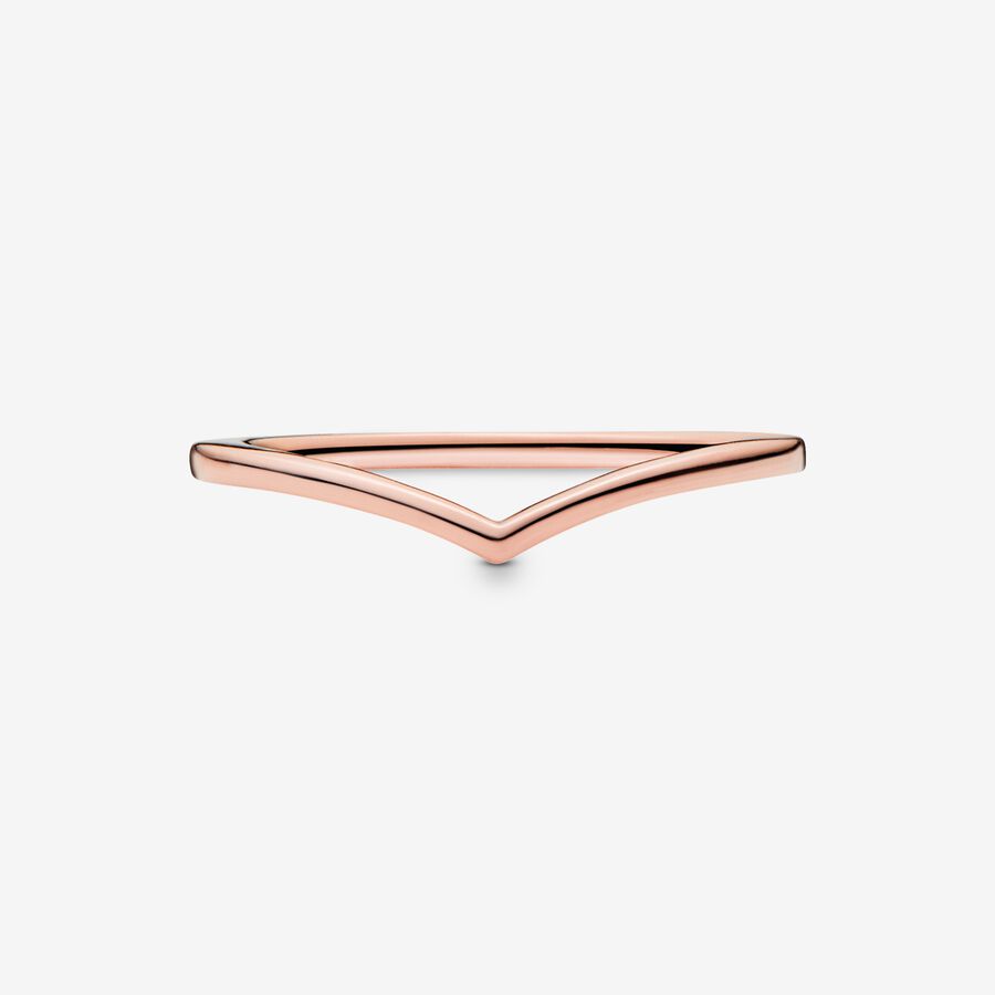 Polished Wishbone Ring Rose gold plated - Image 4