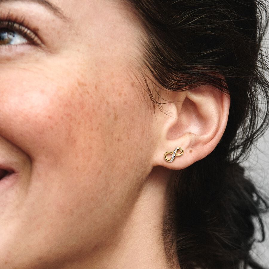 Sparkling Infinity Stud Earrings - Image 2
