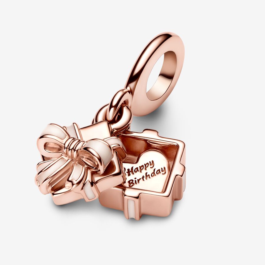 Plated Openable Birthday Gift Dangle Charm - Image 2