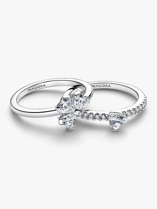 Sparkling Lucky Clover Splittable Ring - Image 2