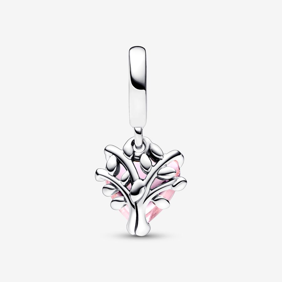 Pink Family Tree & Heart Dangle Charm - Image 3
