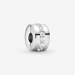 Clear Sparkling Row Clip Charm