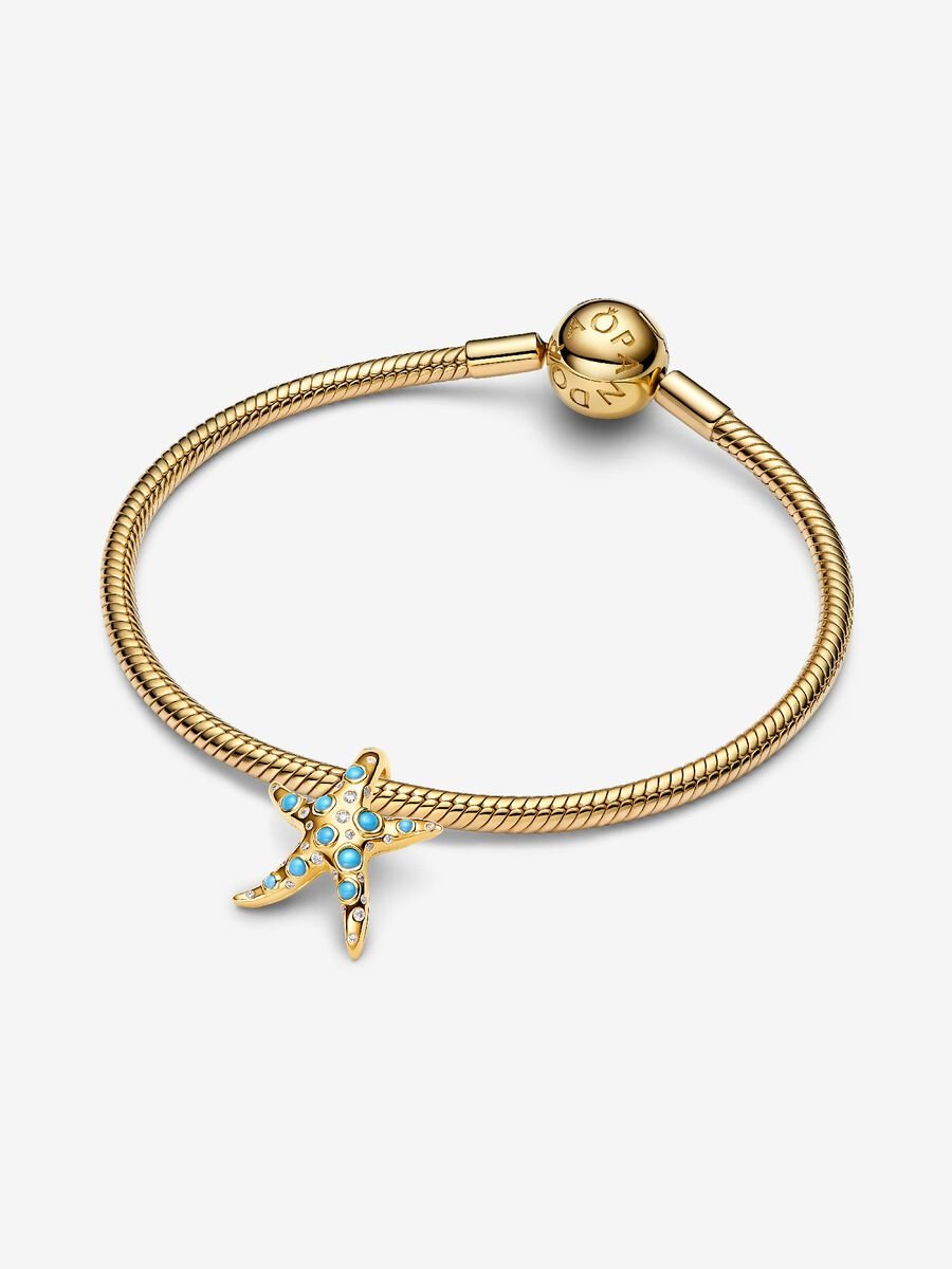 Sparkling Blue Starfish Dangle Charm - Image 2