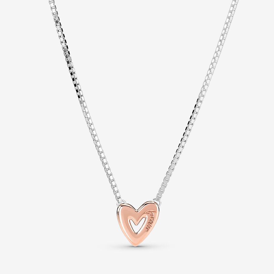 Sparkling Freehand Heart Necklace - Image 3