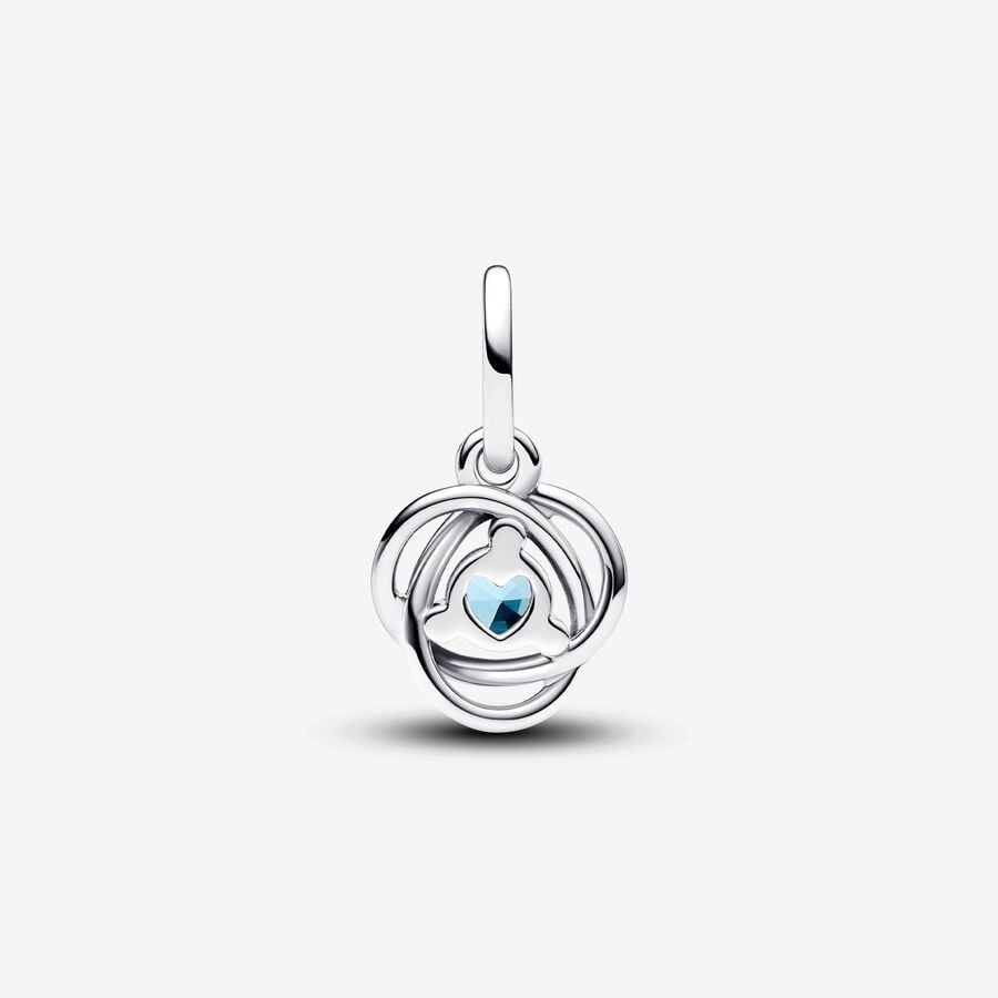 March Sea Aqua Blue Eternity Circle Dangle Charm - Image 2